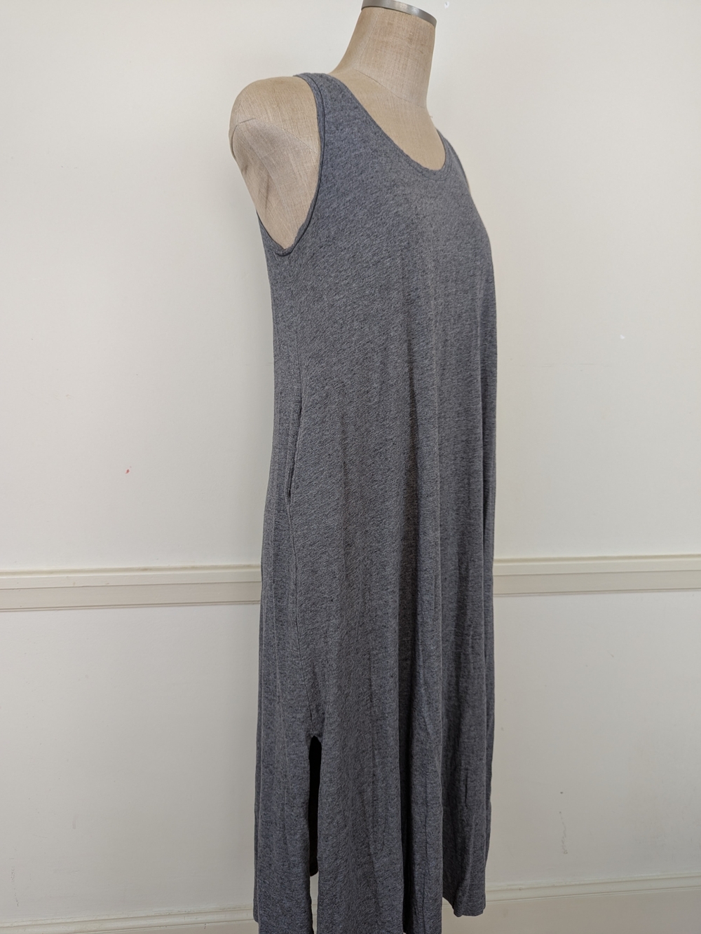Free Fly Charcoal Gray Knit Sleeveless Maxi Dress With Pockets